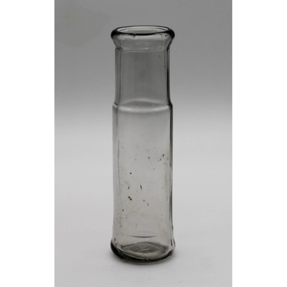 Antique 1900s Hazel Atlas 5021 Glass Footed Cylinder Olive Condiment Bottle Tint